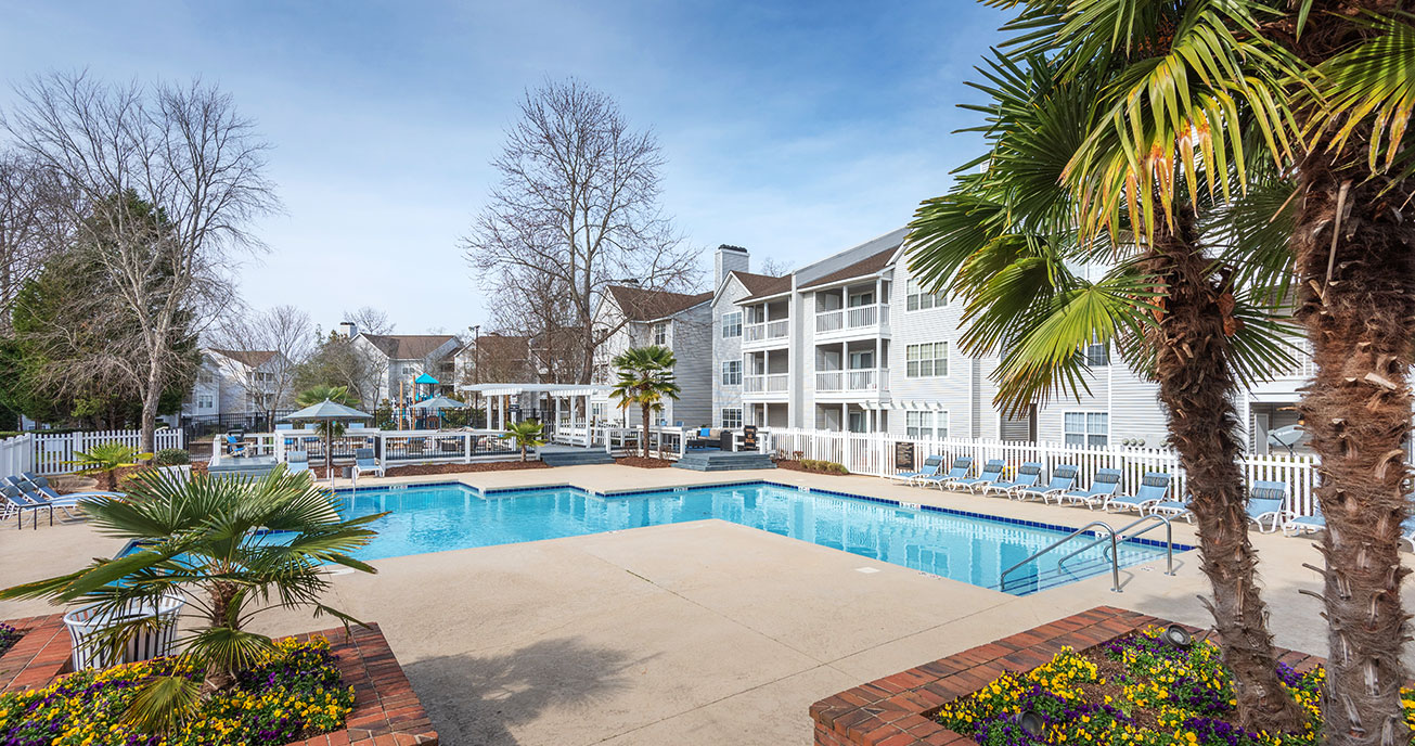 outdoor pool with apartment complex, magnolia terrace, charlotte nc